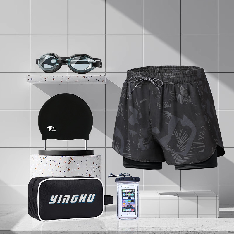 Package [Wipe Pants + Cap + Swimscope + Cellular Bag + Swimming Pack] - Brown Palm
